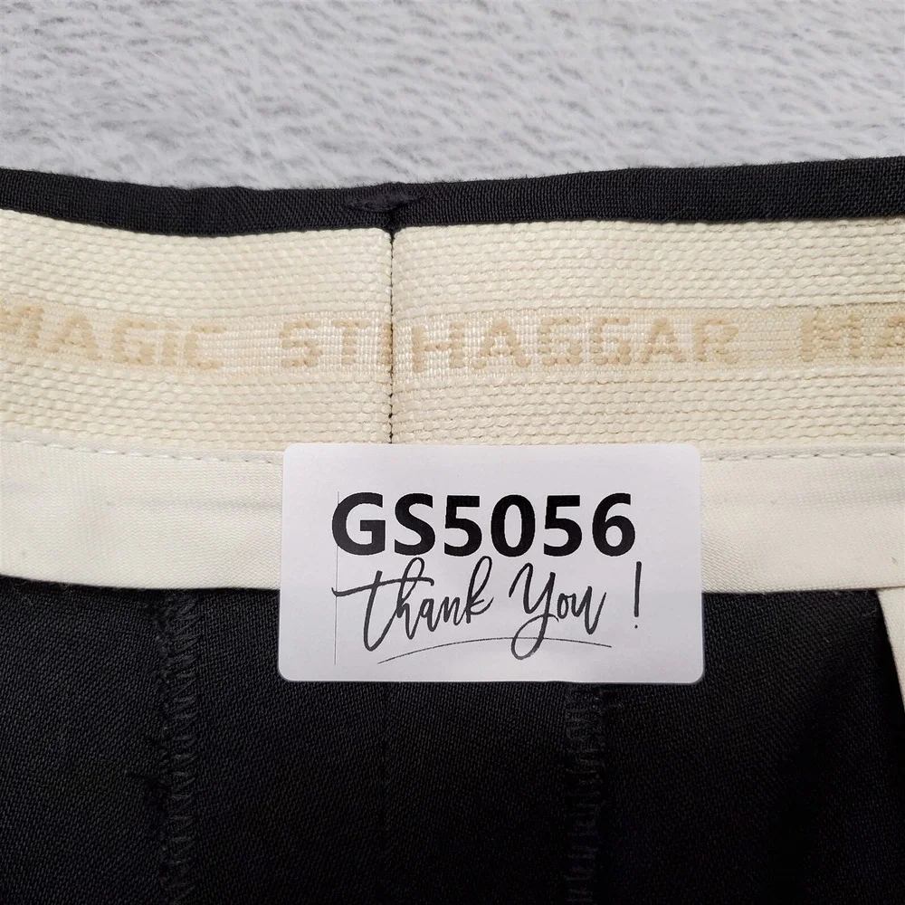 VTG Haggar Pants Mens 36x31 Black Magic Stretch Flat Front Wool Blend Dress